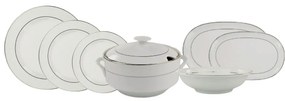 Aparelho De Jantar Porcelana Schmidt 41 Peças - Dec. Renda Branca 0163