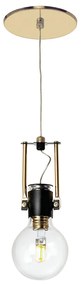 Pendente Lamp Ø120X17Cm Metal E Vidro 1 X G9 Globo Ø8Cm|Old Artisan Pd... (CAFÉ / COBRE BRILHO, CLEAR)