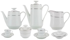 Aparelho De Chá E Café Porcelana Schmidt 53 Peças - Dec. Renda Branca 0163