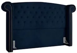 Cabeceira Cama Box Casal Queen 160cm Provença P02 Veludo Azul Marinho