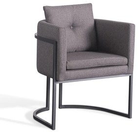 Cadeira Kenisa Estofada com Almofada Base Aço Carbono Pintura Metalizada