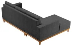 Sofá Living 200cm 3 Lugares Com Chaise Esquerdo Kayrós D05 Linho Chumb