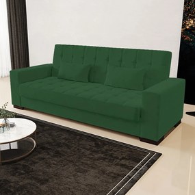 Sofá Cama Decorativo 210cm Beesley Veludo Verde G19 - Gran Belo