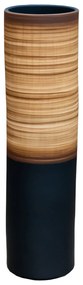 Vaso de chão em cerâmica - bamboo com preto