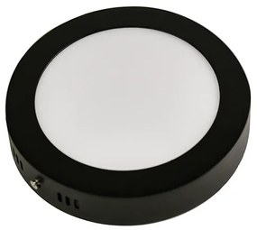 Plafon Led Sobrepor Redondo Preto 12W Yamamura - LED BRANCO FRIO (6000K)