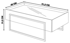 Mesa de Centro Decorativa com Espelho no Tampo Jasper Off White/Dourado G18 - Gran Belo
