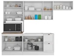 Armário de Cozinha Modulado 4 Peças Sem Tampo CJ1 Duna P09 Branco - Mp