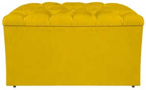 Calçadeira Estofada Liverpool 90 cm Solteiro Suede Amarelo - ADJ Decor