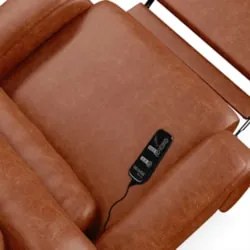 Poltrona do Papai Reclinável Kalie Power Touch Massagem FH9 PU Caramel