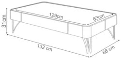 Mesa de Centro Para Sala Pés de Aço Cadenza Off/Cinamomo - HB Móveis