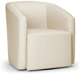 Poltrona Decorativa Base Giratória Stella Max Sintético Bege D03 - D'Rossi