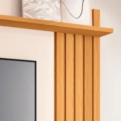 Painel Para TV Suspenso 55 Pol 160cm Aster H01 Cinamomo/Off - Mpozenat