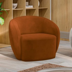 Kit 2 Poltronas Decorativas Sala de Estar Íbis Encosto Fixo Veludo Terracota G33 - Gran Belo