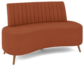 Sofá 2 Lugares Living 135cm Pé Palito Maraú Bouclê Terracota K01 - D'Rossi