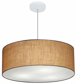 Lustre Pendente Cilíndrico Vivare Md-4079 Cúpula em Tecido 60x21cm - Bivolt