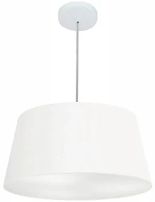 Lustre Pendente Cone Md-4050 Cúpula em Tecido 21/50x40cm Branco - Bivolt