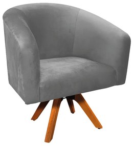 Poltrona Decorativa Giratória MM30 Stella Suede Grafite D03 - D'Rossi