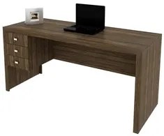 Mesa com 03 Gavetas para Home Office ME4113 Nogal - Tecno Mobili