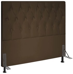 Cabeceira Topázio Para Cama Box Casal 140 cm Suede - D'Rossi - Marrom