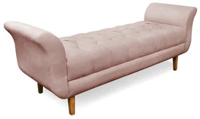 Recamier Olinda Veludo 160 cm Pés Chanfrado Castanhos - D'Rossi - Rose