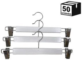 Kit 50 Cabide de Madeira Marfim para Saia Alta Resistência