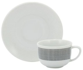 Xícara Café Com Pires 80Ml Porcelana Schmidt - Dec. Luna 2380