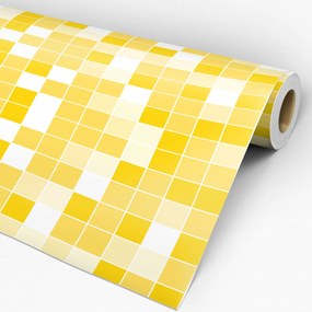 Papel de Parede pastilha amarelo gema 0.52m x 3.00m