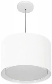 Lustre Pendente Cilíndrico Duplo Vivare Md-4286 Cúpula em Tecido 40x30cm - Bivolt
