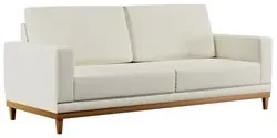 Sofá Living 200cm 3 Lugares Kayrós D05 Linho Cru - Mpozenato