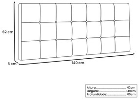 Painel Cama Casal Pôlonia SPZ 140cm Suede