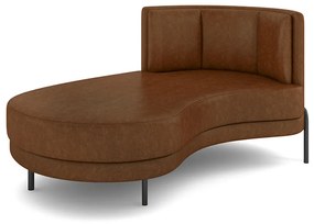 Sofá Chaise Lado Esquerdo Downey Sala de Estar PU Marrom G15 - Gran Belo