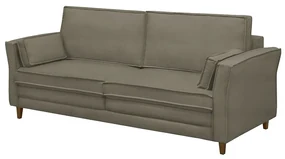 Sofá Decorativo Living 2 Lugares 220cm Coach Veludo Castor G22 - Gran Belo