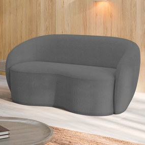 Sofá Living Decorativo 160cm 2 Lugares Íbis Encosto Fixo Bouclê Grafite G33 - Gran Belo