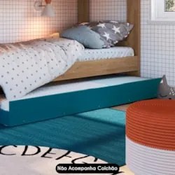 Cama Auxiliar Infantil Para Colchão 78x188cm Infix C06 Azul - Mpozenat