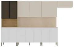 Armário de Cozinha CP06 Com Tampo 120cm Minsk Branco/Soft Z06 - Mpozen