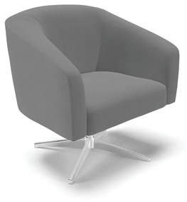 Poltrona Decorativa Giratória Cromada Stella Linho D03 - D'Rossi - A26 Grafite