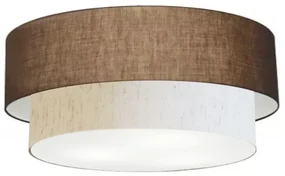 Plafon Para Sala de Jantar Cilíndrico SJ-3064 Cúpula Cor Café Linho Bege