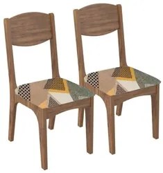 Kit 2 Cadeiras Para Sala de Jantar MDF Assento Estofado Nancy D01 Nobr