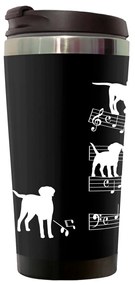 Copo Térmico 500ml Inox Preto Cachorro Musical