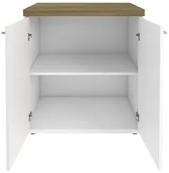 Balcão para Escritório 70cm 2 Portas Tok A06 Olmo/Branco - Mpozenato