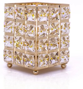 Porta Objeto Decorativo Dourado De Metal 12x09x09 cm - D'Rossi
