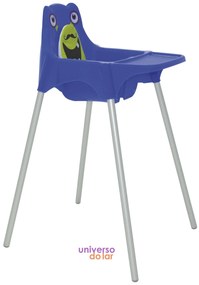 Cadeira Infantil Tramontina para Refeição Monster Alta em Polipropileno - Azul  Azul