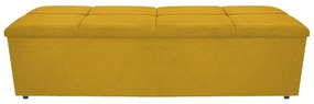 Calçadeira Munique 140 cm Casal Suede Amarelo - ADJ Decor