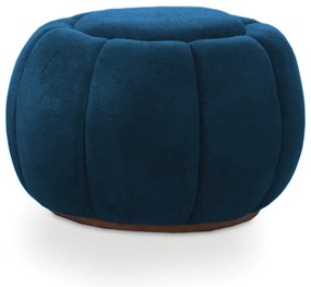 Puff Redondo Orgânico para Sala Cloud Bouclê E03 - D'Rossi - Azul Marinho