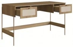 Mesa Escrivaninha Home Office Pé Metal Arlo A10 Hanover/Dourado - Mpoz