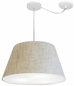 Lustre Pendente Cone Com Desvio de Centro Vivare Md-4283 Cúpula em Tecido 35x50cm - Bivolt