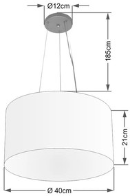 Lustre Luminária Pendente Cupula em Tecido MD-39801 - Bivolt - Para 3-Lâmpadas E27 - Lustres Vivare