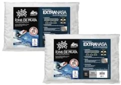 Travesseiro Suporte Firme Kit 2 Íons de Prata Extranasa Branco - Fibra