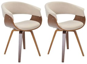 Kit 02 Cadeiras Decorativas para Escritório Recepção Ohana Fixa Linho Bege G56 - Gran Belo