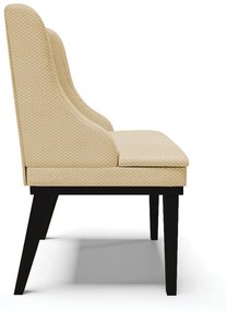 Kit 02 Cadeiras de Jantar Liz Veludo Luxo Base Fixa Madeira Preto - D'Rossi - A129 Off White